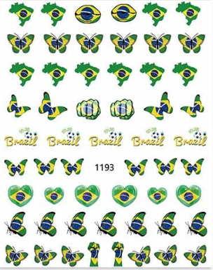 Adesivo de Unhas 3D Brasil 2022