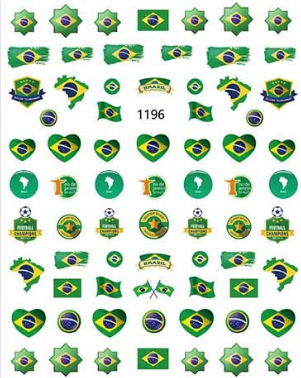 Adesivo de Unhas 3D Brasil 2022