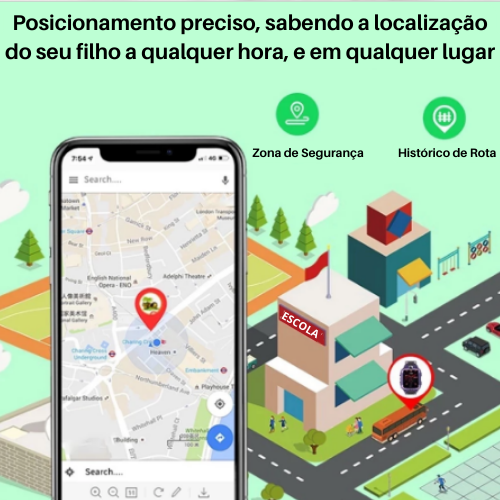 SmartWatch Relógio GPS para Segurança Infantil a Prova D'Água