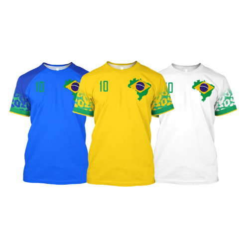 Kit 3 Camisetas Brasil Copa 2022